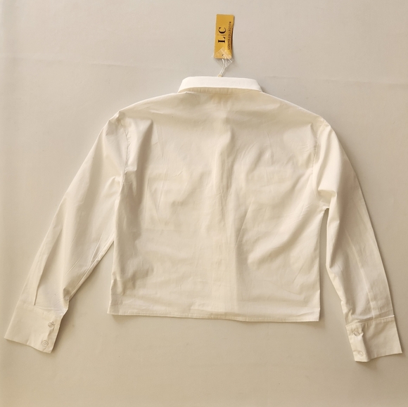 Lizette Collection White hidden Button-down Longsleeve Shirt - Picture 8 of 12